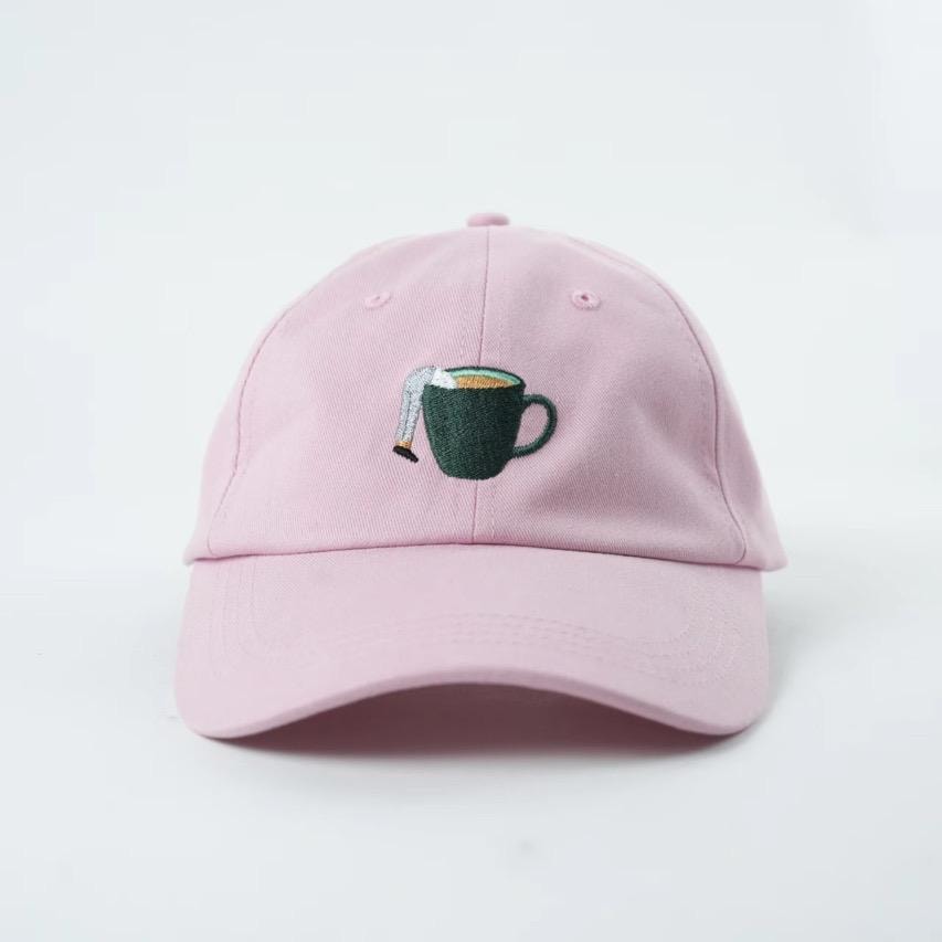 Coffee Deep Dive | Rosa | Cap | Bestickte Kappe Kaffee