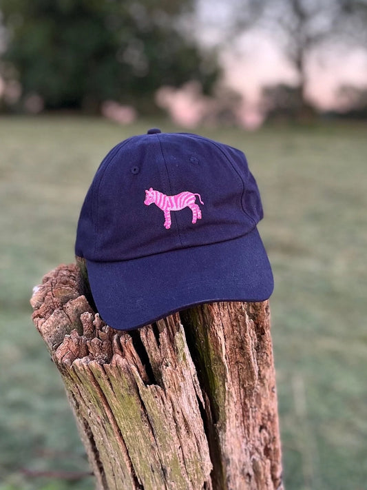 Zebra Cap | Pink auf Blau